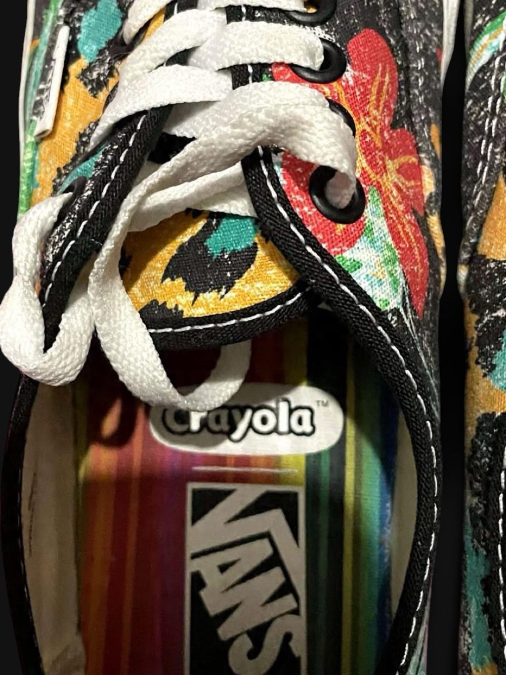 Vans x Crayola Authentic Tropical Leopard Floral Sneakers Women 8.5 Men 7 RARE - Picture 10 of 11